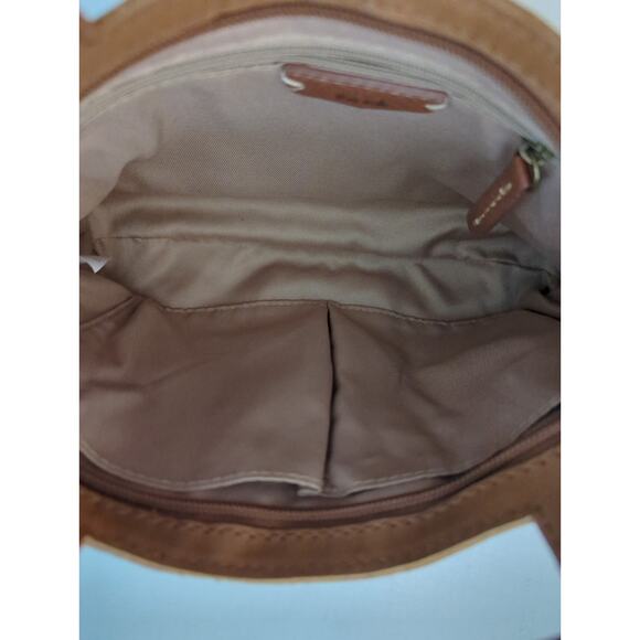 The Sak Teak Vachetta Leather Linden Crossbody Shoulder Handbag 9 x 12 x 1.5 - Picture 7 of 8